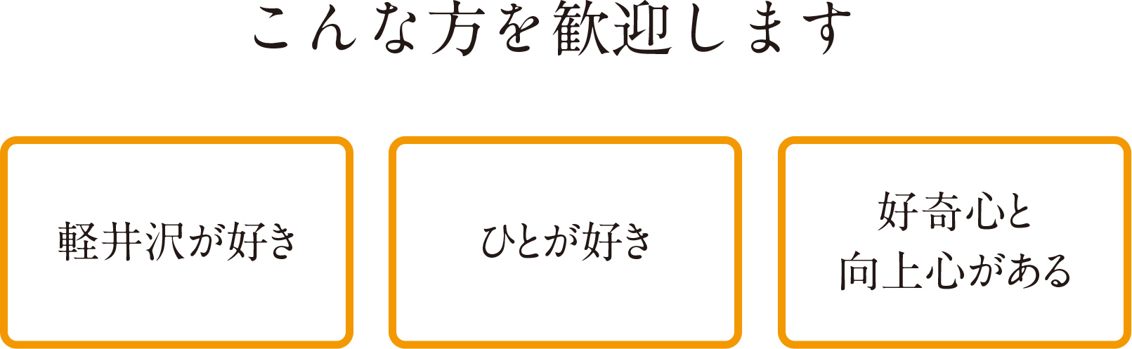 こんな方を歓迎します